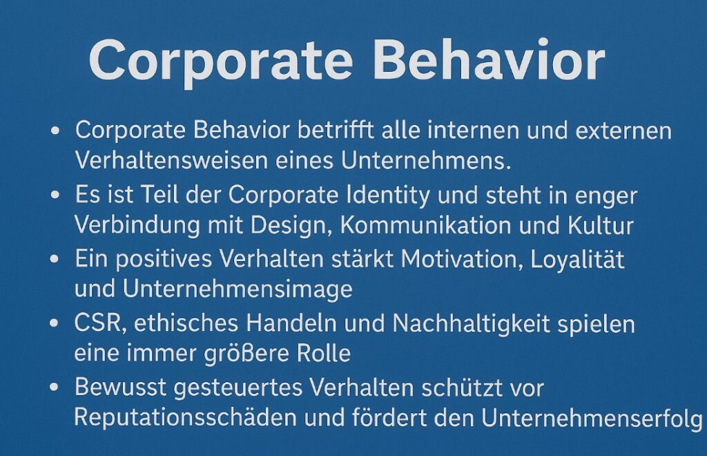 Was versteht man unter Corporate Behavior? - WI Challenge